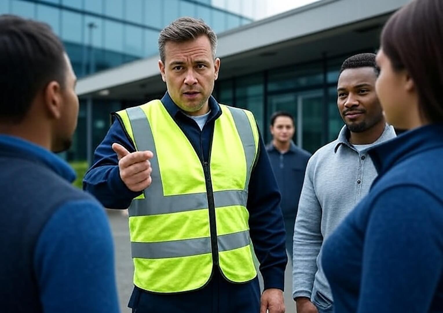BHV-er geeft aanwijzingen aan personeel